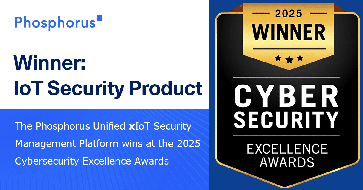 The Unified xIoT Security Management Platform from Phosphorus takes the win for IoT Security Product