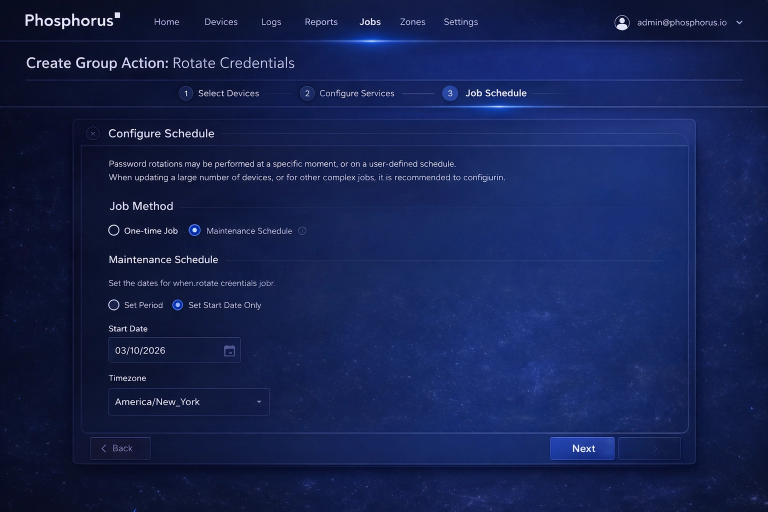 Rotate Credentials Job Schedule